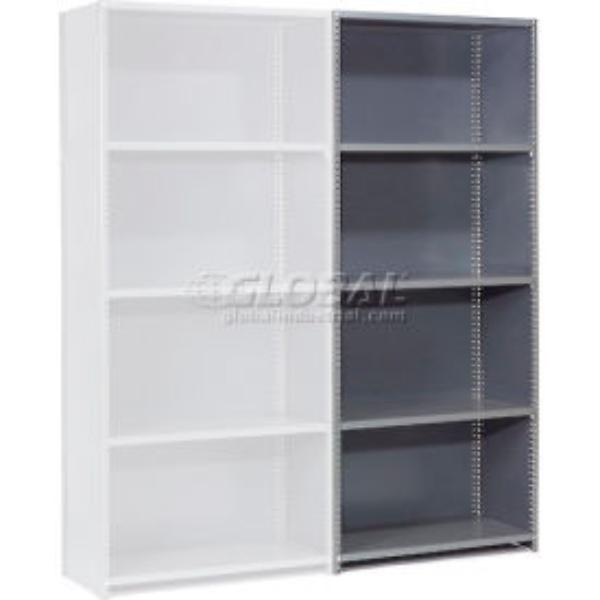 Global Industrial SC481882A 5 Shelf 20 Gauge Closed Steel Add On Shelving - 48 x 18 x 85 in., Gray