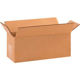 Global Industrial BP2542 Long Cardboard Corrugated Boxes - 10 x 4 x 4 in., Kraft - Pack of 25