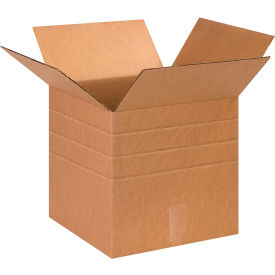 Global Industrial BP3390 Multi Depth Cardboard Corrugated Boxes - 13 x 13 x 13 in., Kraft - Pack of 25