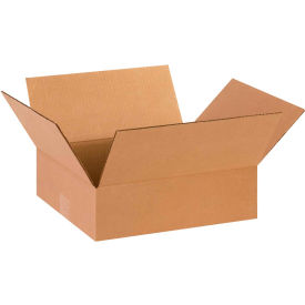 Global Industrial BP2668 Flat Cardboard Corrugated Boxes - 14 x 12 x 4 in., Kraft - Pack of 25
