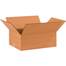 Global Industrial BP3402 Multi Depth Cardboard Corrugated Boxes - 16 x 12 x 6 in., Kraft - Pack of 25