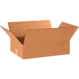 Global Industrial BP2793 Flat Cardboard Corrugated Boxes - 18 x 12 x 5 in., Kraft - Pack of 25