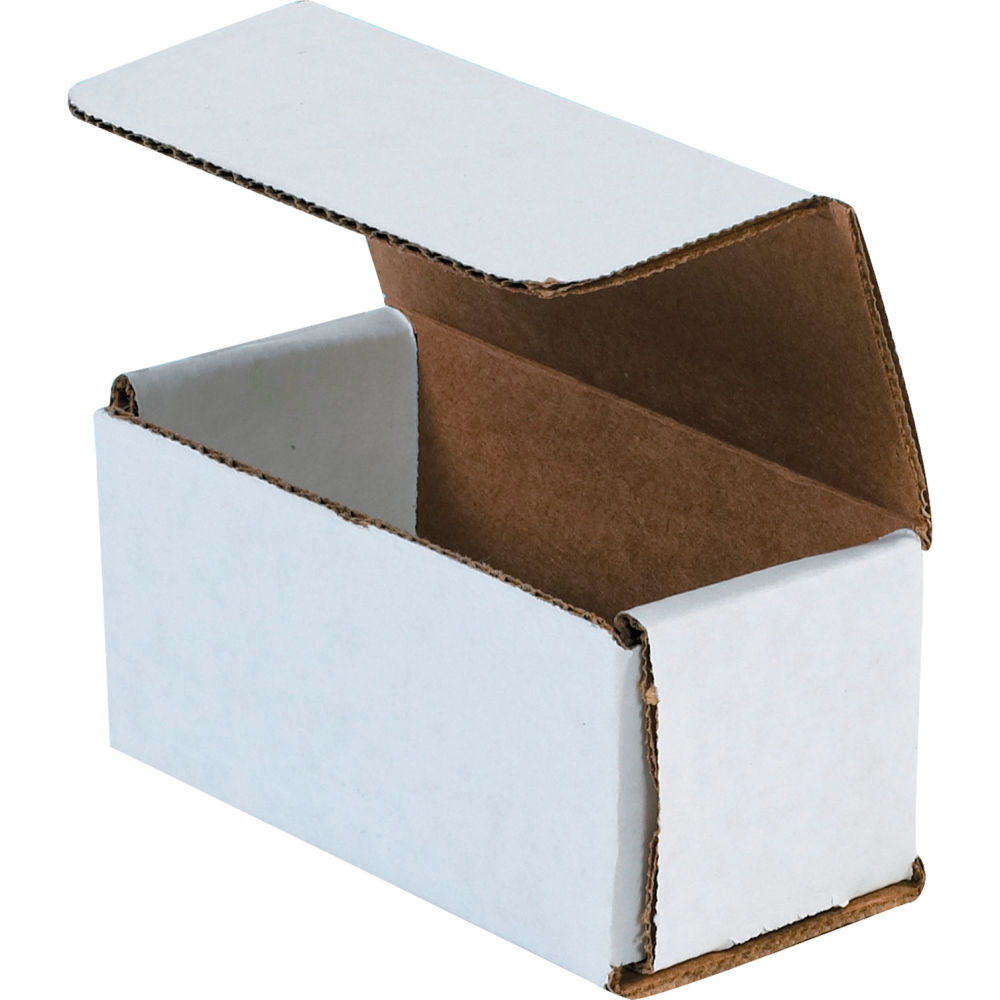 Corrugated Mailers - White - 4 x 2 x 2 in. - Pack of 50 - Crush Resistant
