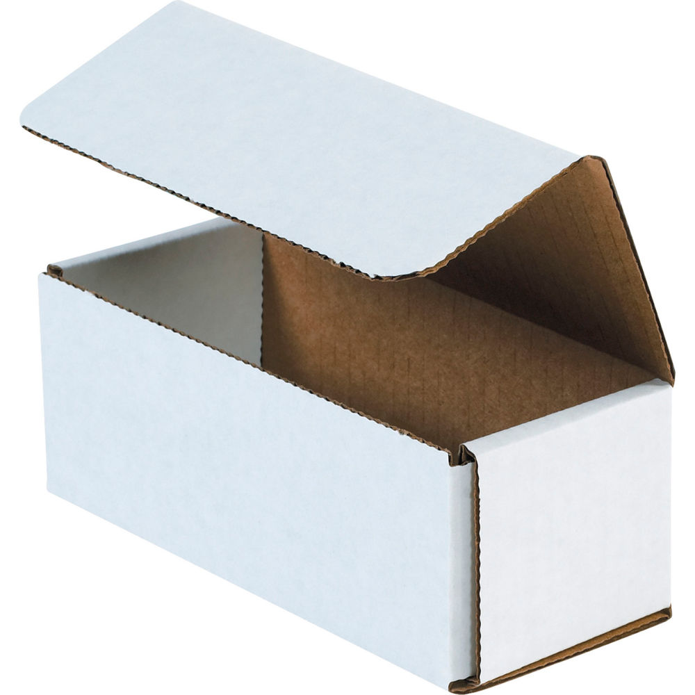 Corrugated Mailers - White - 6.5 x 2.75 x 2.5 in. - Pack of 50 - Crush Resistant