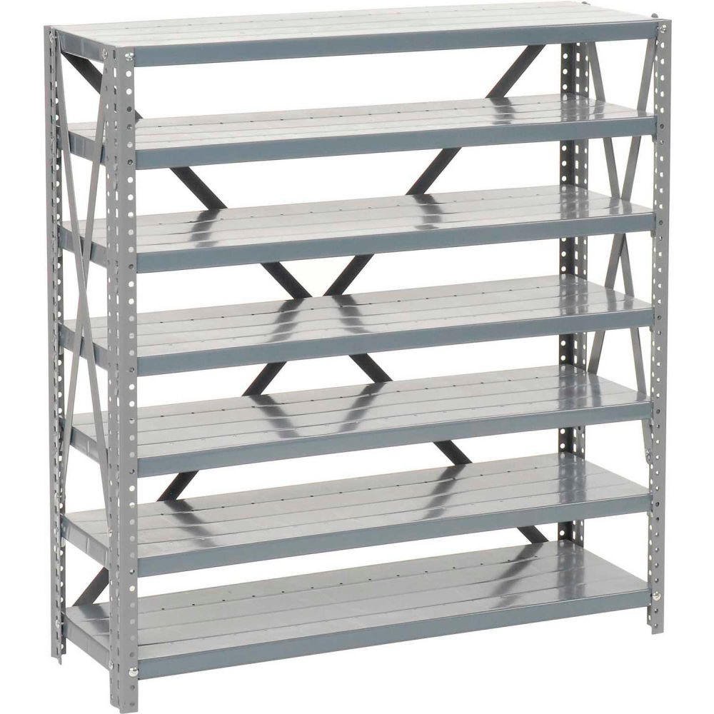 Global Industrial 235034 7 Shelf Open Steel Shelving Unit - 36 x 12 x 39 in., Gray