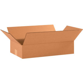 Global Industrial BP2782 Flat Cardboard Corrugated Boxes - 18 x 10 x 4 in., Kraft - Pack of 25