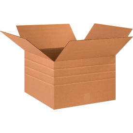 Global Industrial B68969 Multi Depth Cardboard Corrugated Boxes - 18 x 18 x 12 in., Kraft - Pack of 20
