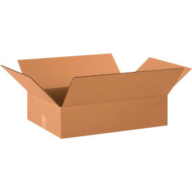 Global Industrial BP2840 Flat Cardboard Corrugated Boxes - 20 x 14 x 4 in., Kraft - Pack of 25