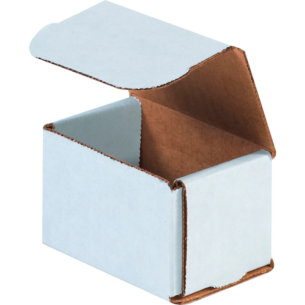 Corrugated Mailers - White - 3 x 2 x 2 in. - Pack of 50 - Crush Resistant