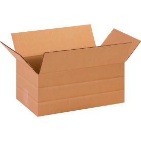 Global Industrial BP3398 Multi Depth Cardboard Corrugated Boxes - 14-.5 x 8.75 x 6 in., Kraft - Pack of 25