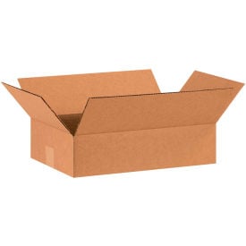 Global Industrial B1638559 Flat Cardboard Corrugated Boxes - 15 x 10 x 4 in., Kraft - Pack of 25