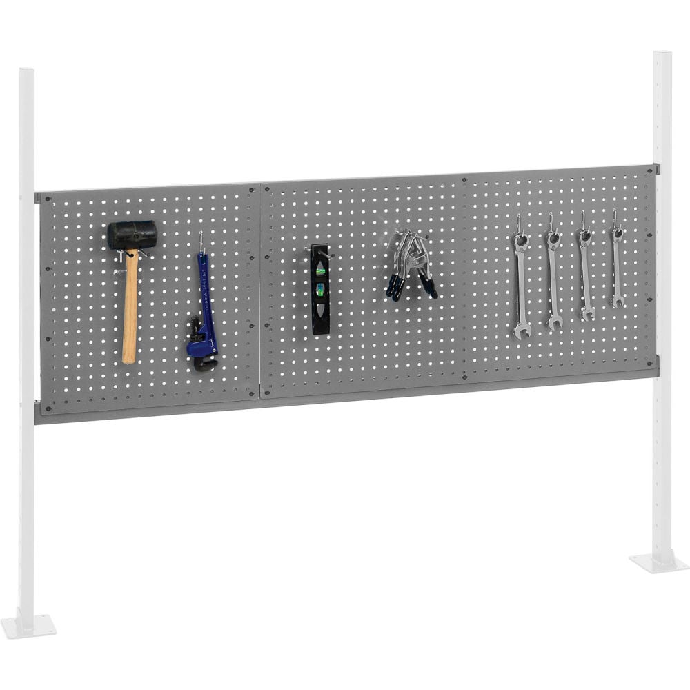 Global Industrial 318864GY 18 in. & 36 in. Pegboard Panel Kit - 60 in. - Gray