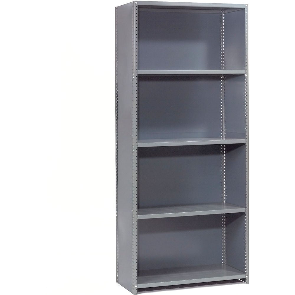 Global Industrial 236726 5 Shelf 18 Gauge Closed Steel Shelving Starter - 48 x 18 x 85 in., Gray