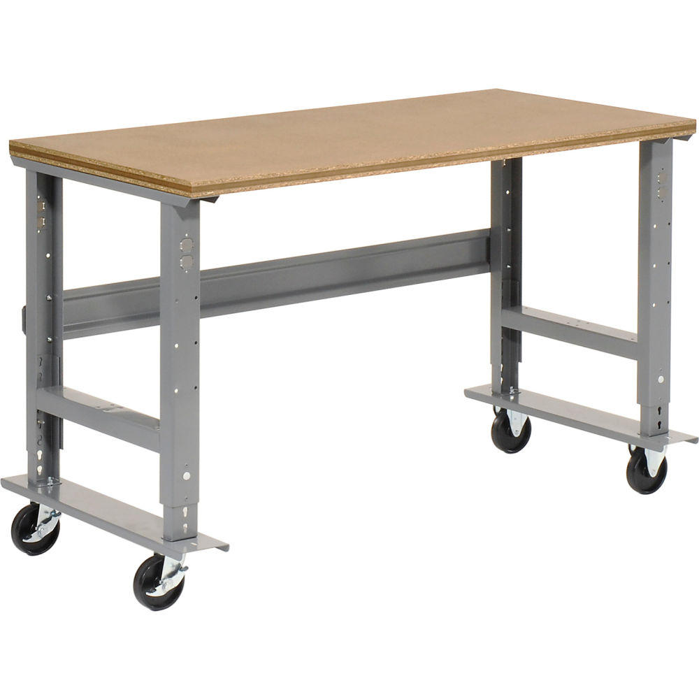 Mobile Workbench - Gray - 60 x 30 in. - Adjustable Height - 800 lbs Capacity