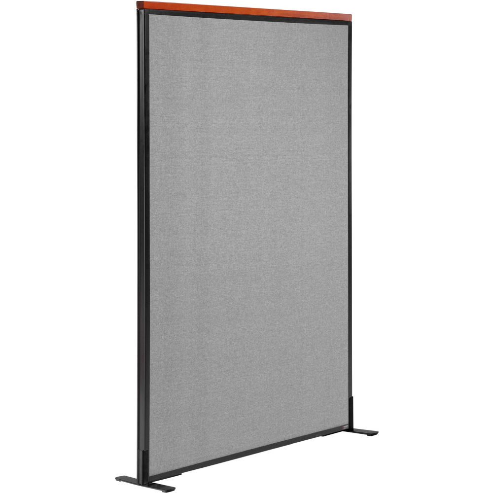 Picture of Global Industrial 694847FGY Interion Deluxe Freestanding Office Partition Panel - 36.25 x 61.50 in. - Gray