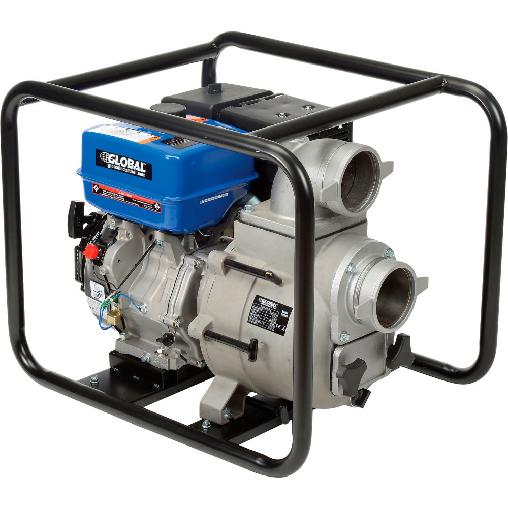 Picture of Global Industrial 761205 GTP100A Portable Gasoline Trash Pump 4 Intake & Outlet - 14HP