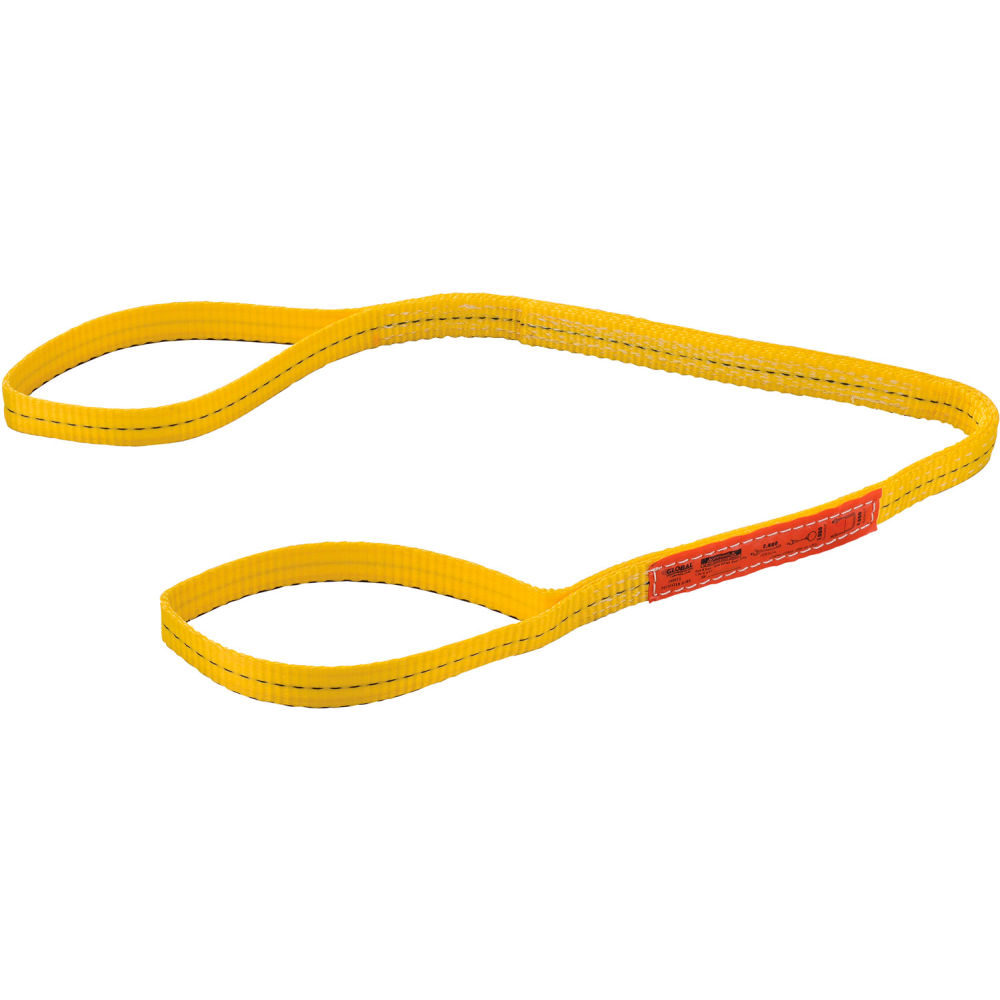 Global Industrial 298513 4 ft. x 1 in. Poly Web Sling Light Duty Eye & Eye 1600, 1280 & 3200 lbs Cap, Yellow