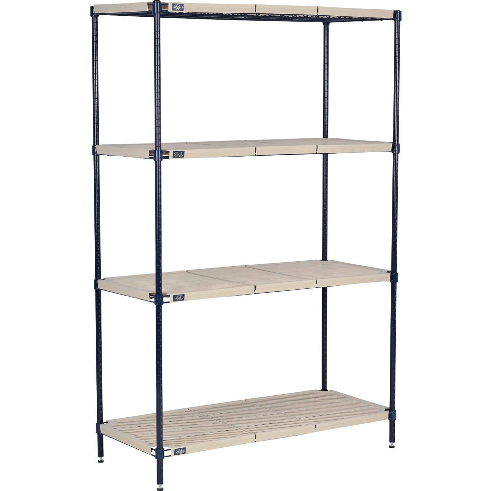 Global Industrial PM24425N Nexel Nexelite4 Shelf Vented Plastic Mat Shelving Unit Starter - 42 x 24 x 54 in.
