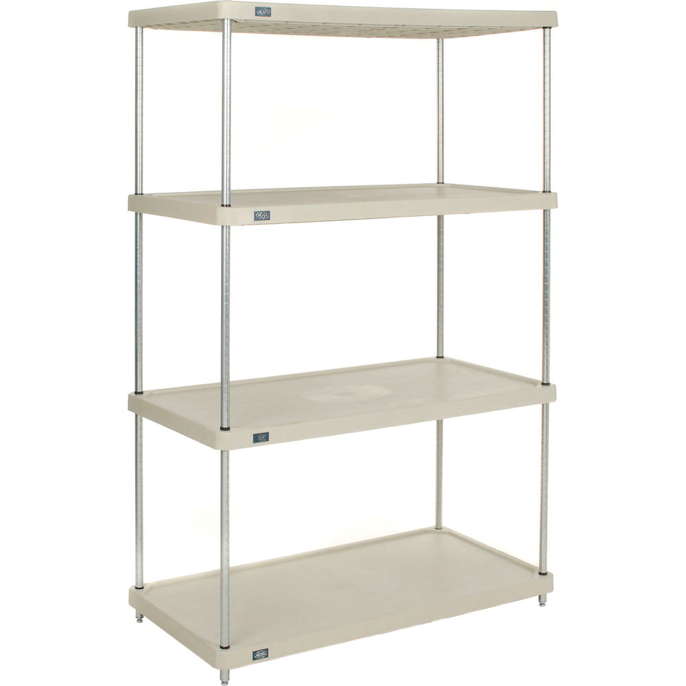 Global Industrial 24488ZSP Nexel 4 Shelf Solid Plastic Shelving Unit Poly-Z-Brite Posts - 48 x 24 x 86 in.