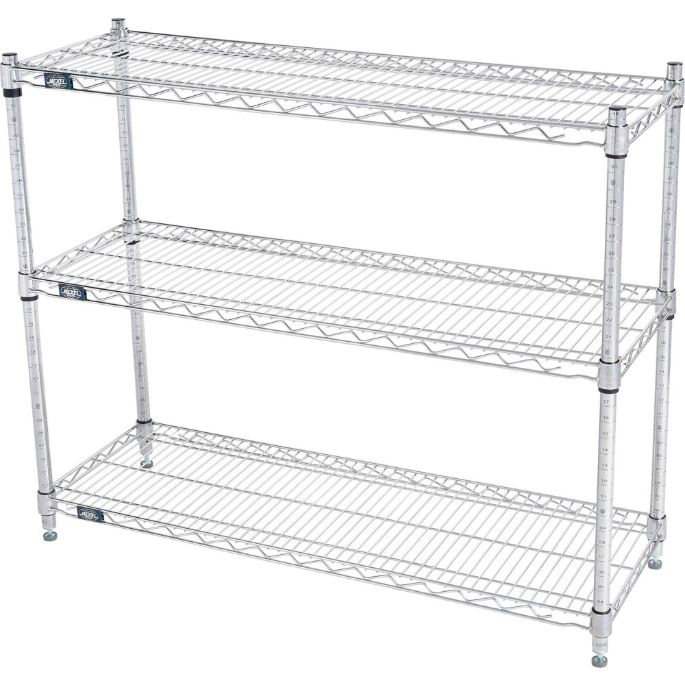 Picture of Global Industrial 14423C3 Nexel 3 Shelf Chrome Wire Shelving Unit Starter - 42 x 14 x 34 in.