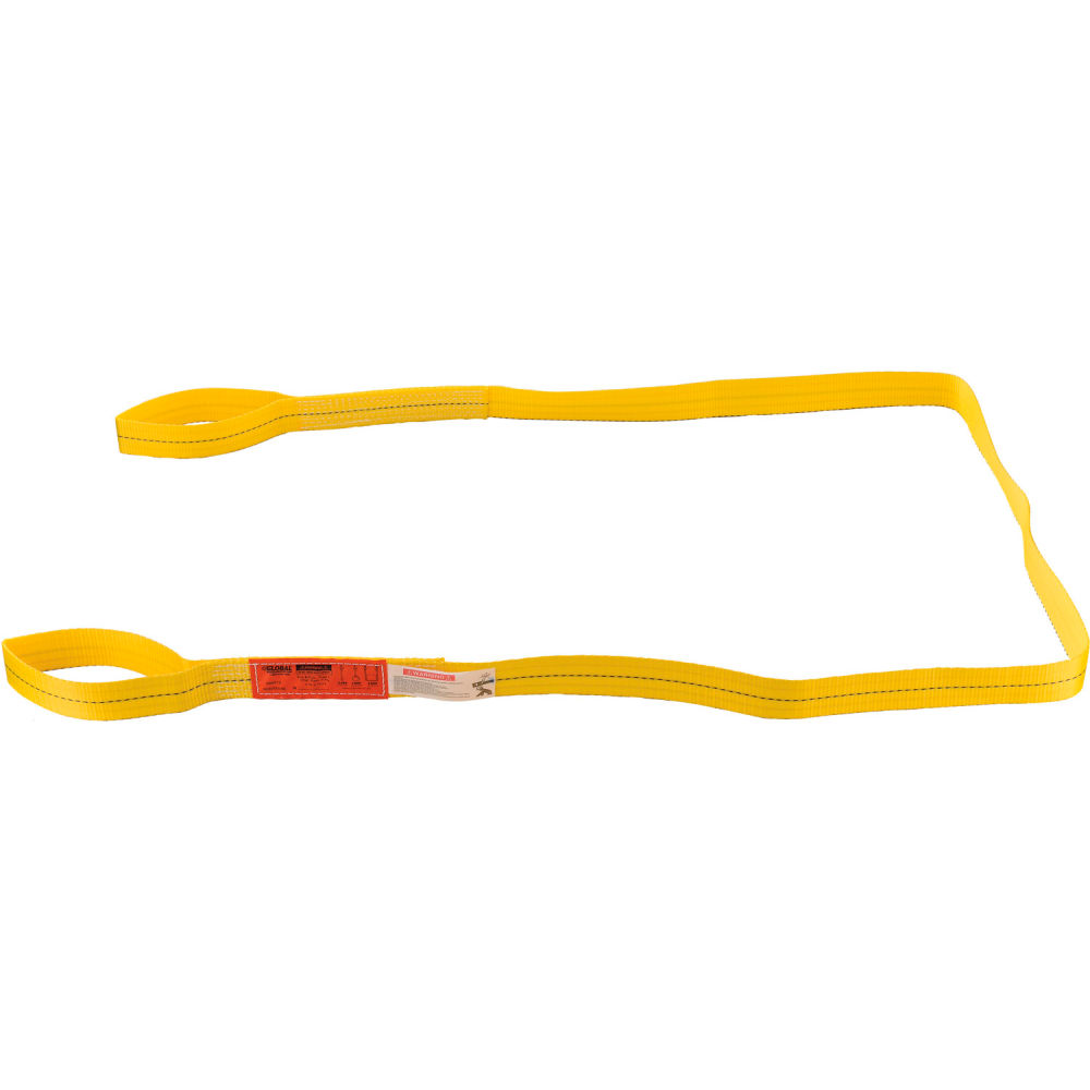 Global Industrial 298512 10 ft. x 2 in. Poly Web Sling Light Duty Eye & Eye 2400, 1900 & 4800 lbs Cap, Yellow