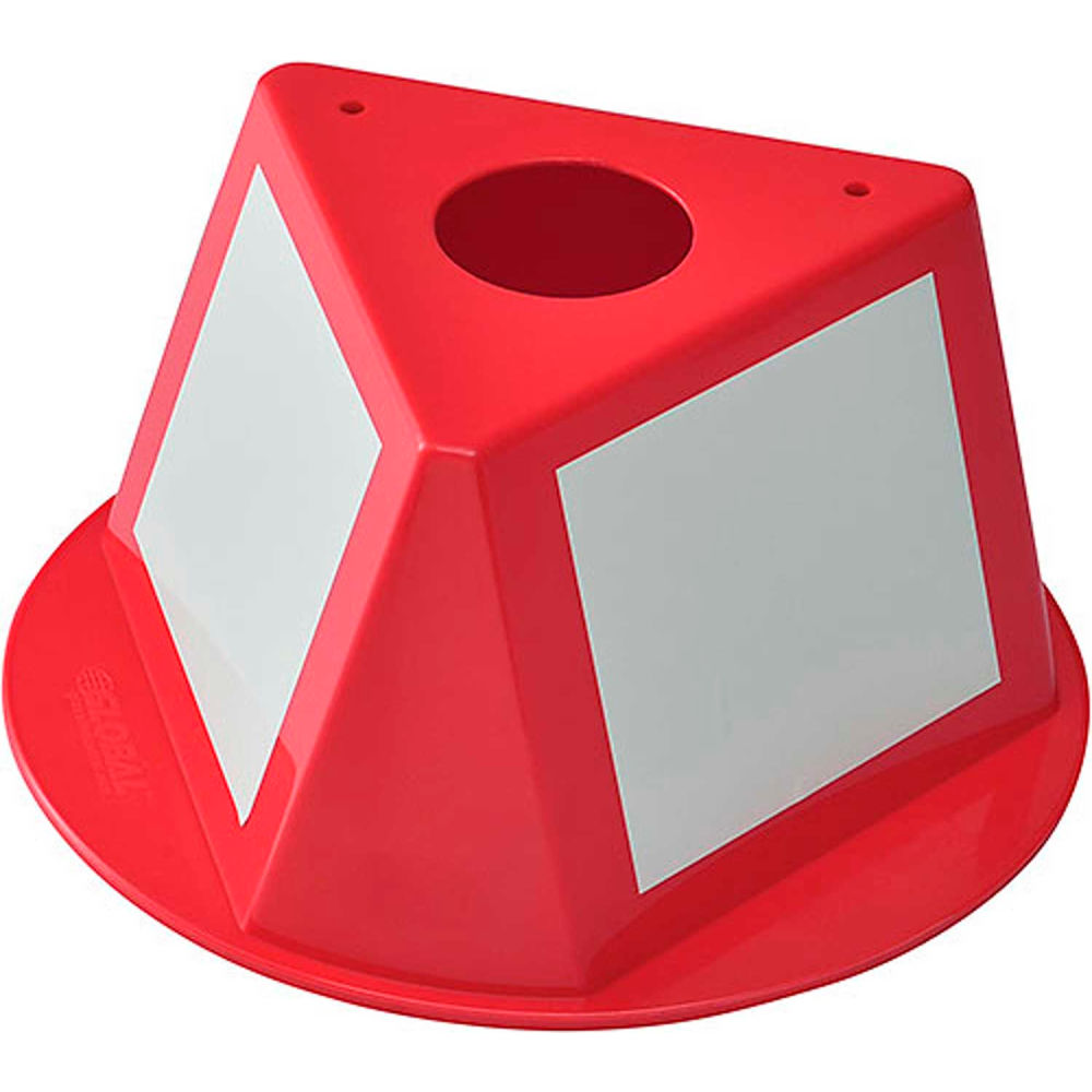 Global Industrial 412430 Inventory Control Cone with Dry Erase Decals, Red