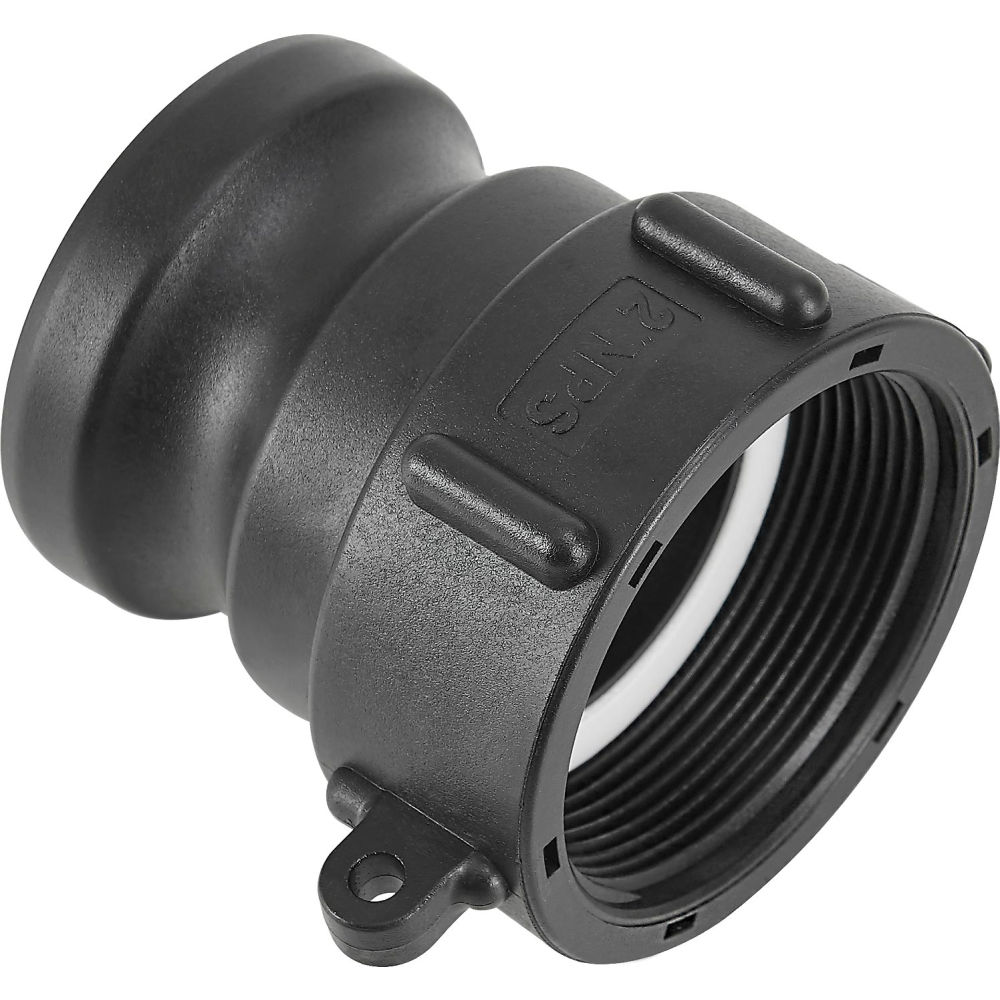 Global Industrial 493522 Polypropylene 2 in. Female NPS Pipe Thread x 2 in. Part A Camlock Adapter, Black