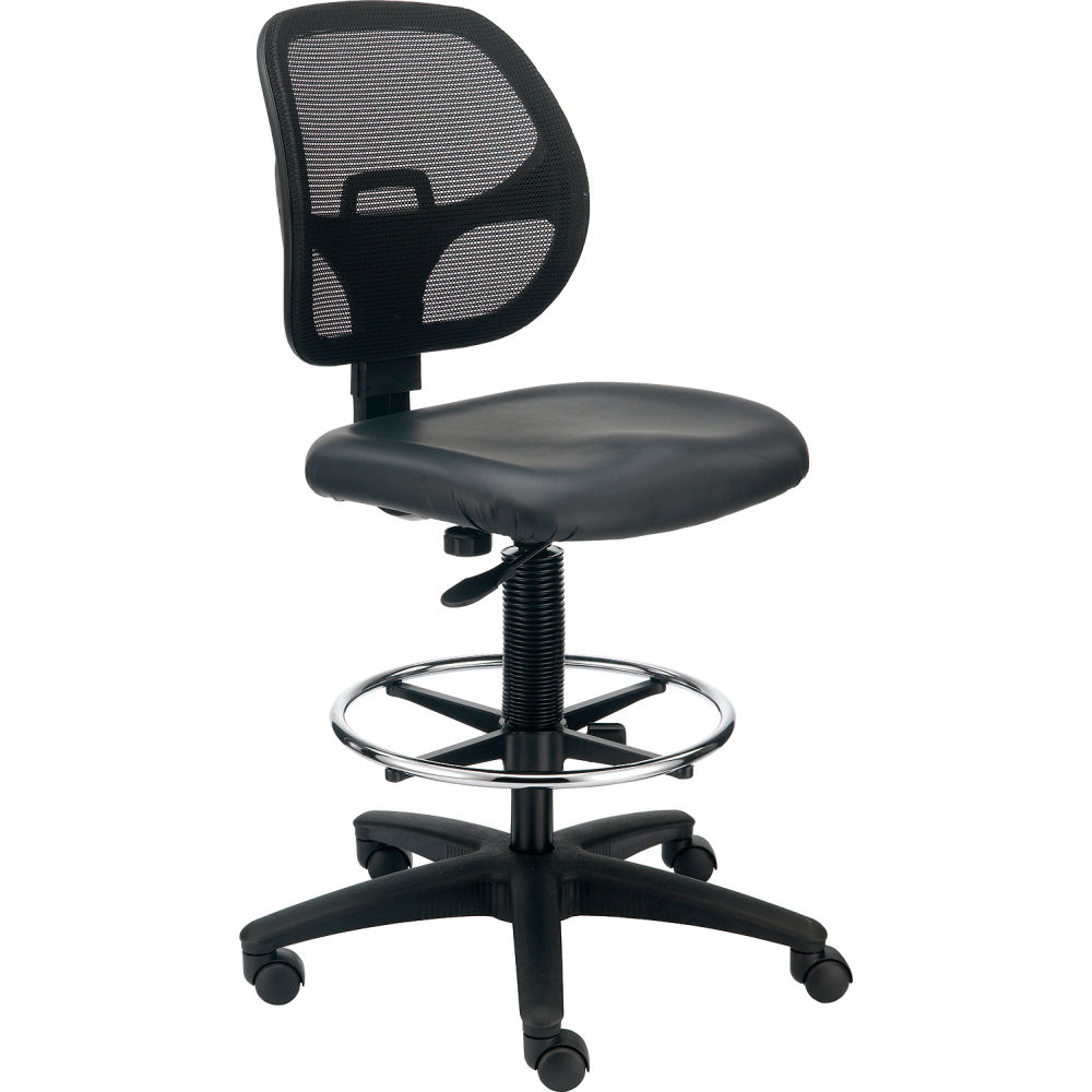 Picture of Global Industrial 695645V Interion Armless Mesh Drafting Stool - Vinyl - Black