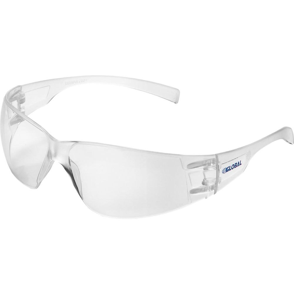 Global Industrial 708401CL Frameless Petite Safety Glasses Scratch Resistant Clear Lens - Pack of 12