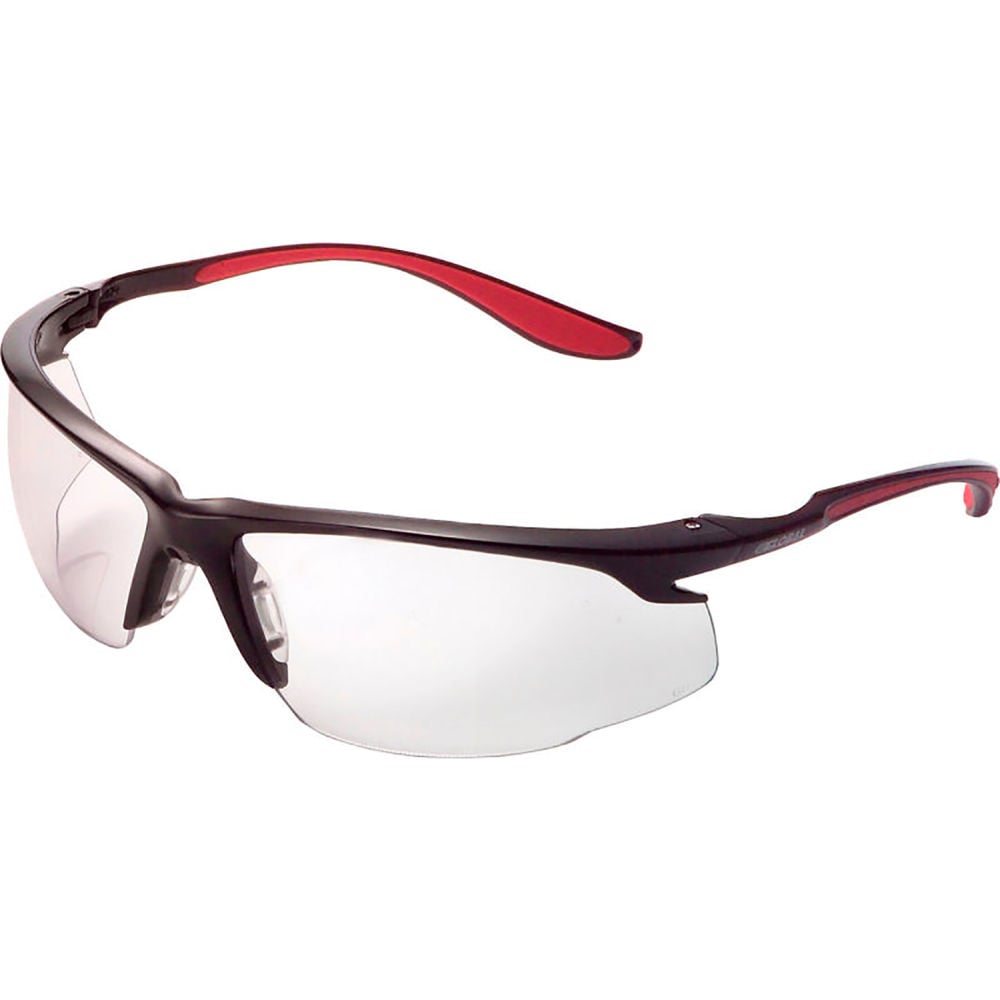 Sport Half Frame Safety Glasses - Red Frame - Anti-Fog Clear Lens