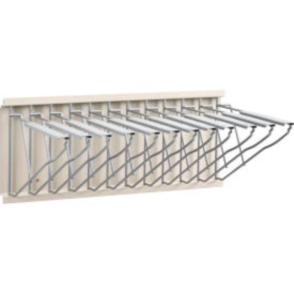 Global Industrial 316107 Interion Blueprint Wall Mount Storage Rack with 12 Hangers 23 in., White
