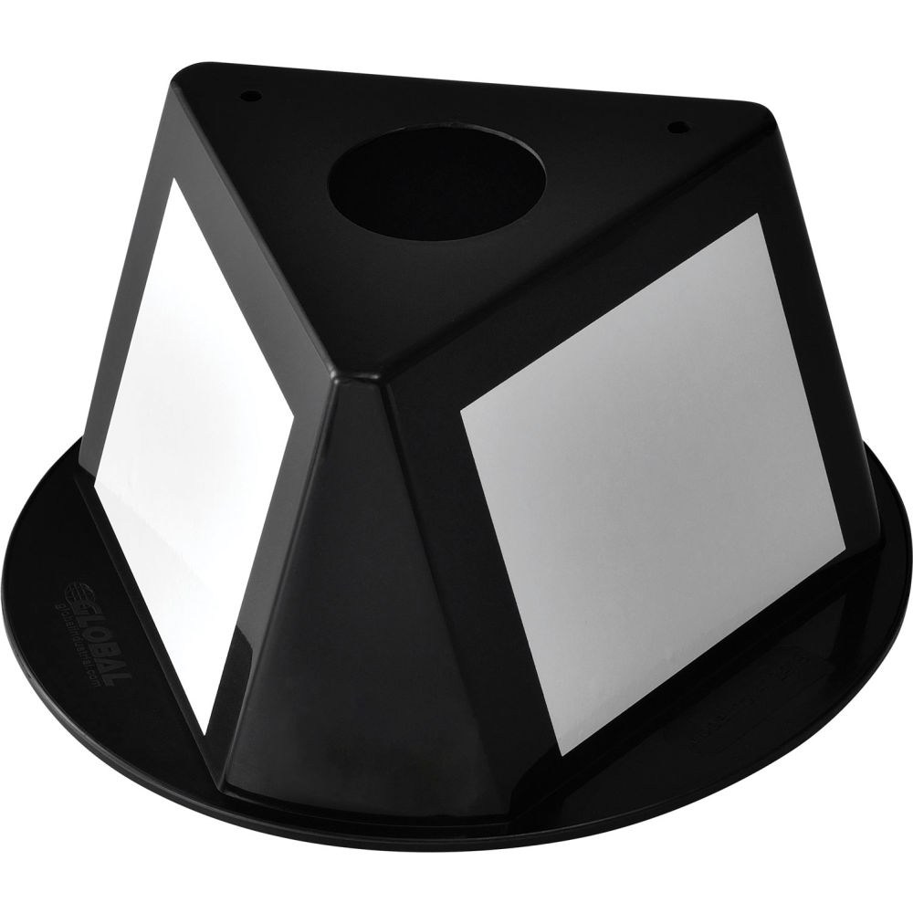 Global Industrial 412418 Inventory Control Cone with Dry Erase Decals, Black