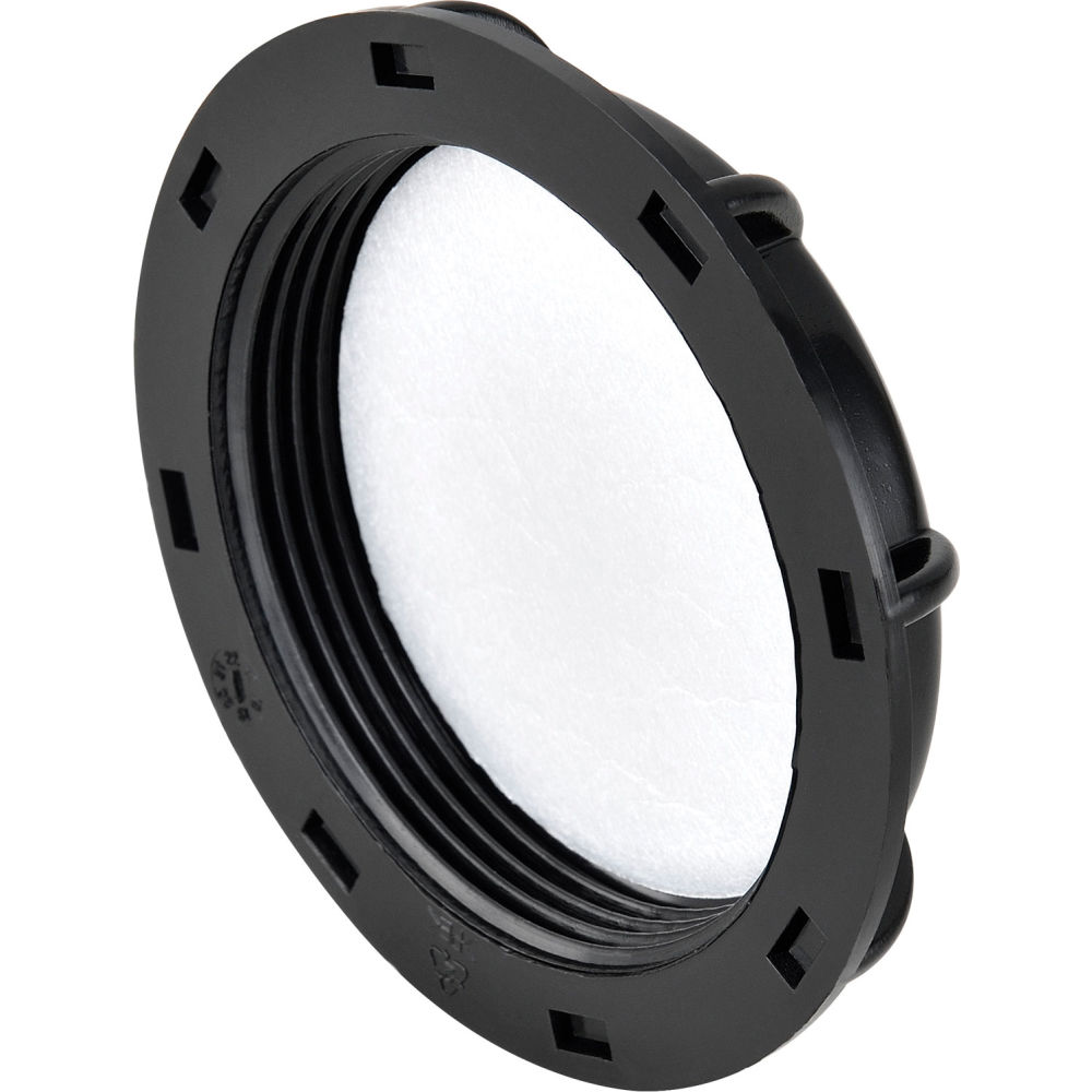 Global Industrial 493516 2 in. Polypropylene Female NPS Pipe Thread Shallow Dust Cap, Black - Case of 5