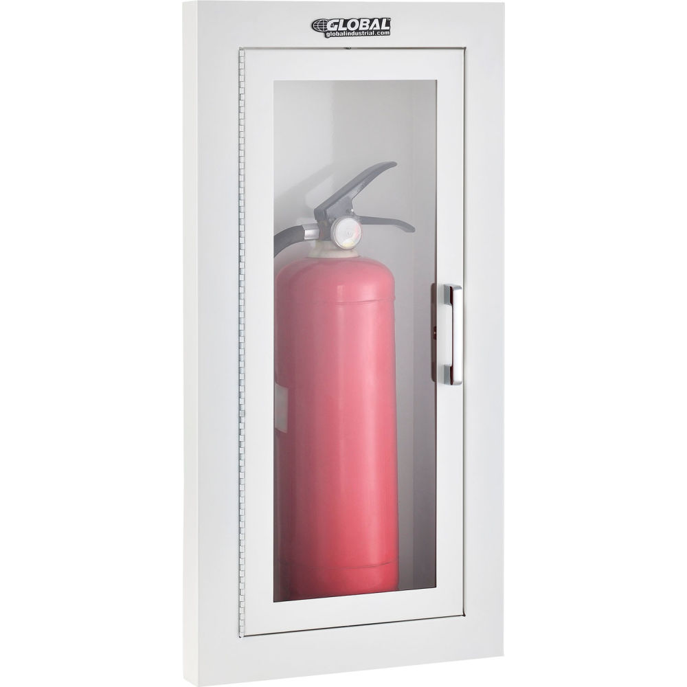 Global Industrial  Fire Extinguisher Cabinet Semi-Recessed - 2-6.5 lbs