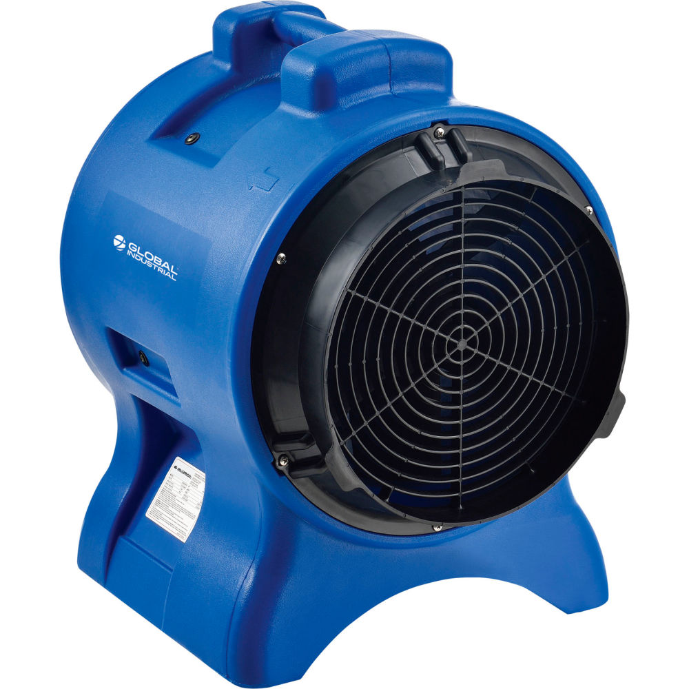 Global Industrial 293036 12 in. Confined Space Blower Fan Rotomold Plastic 1 Speed 2700 CFM 1 HP