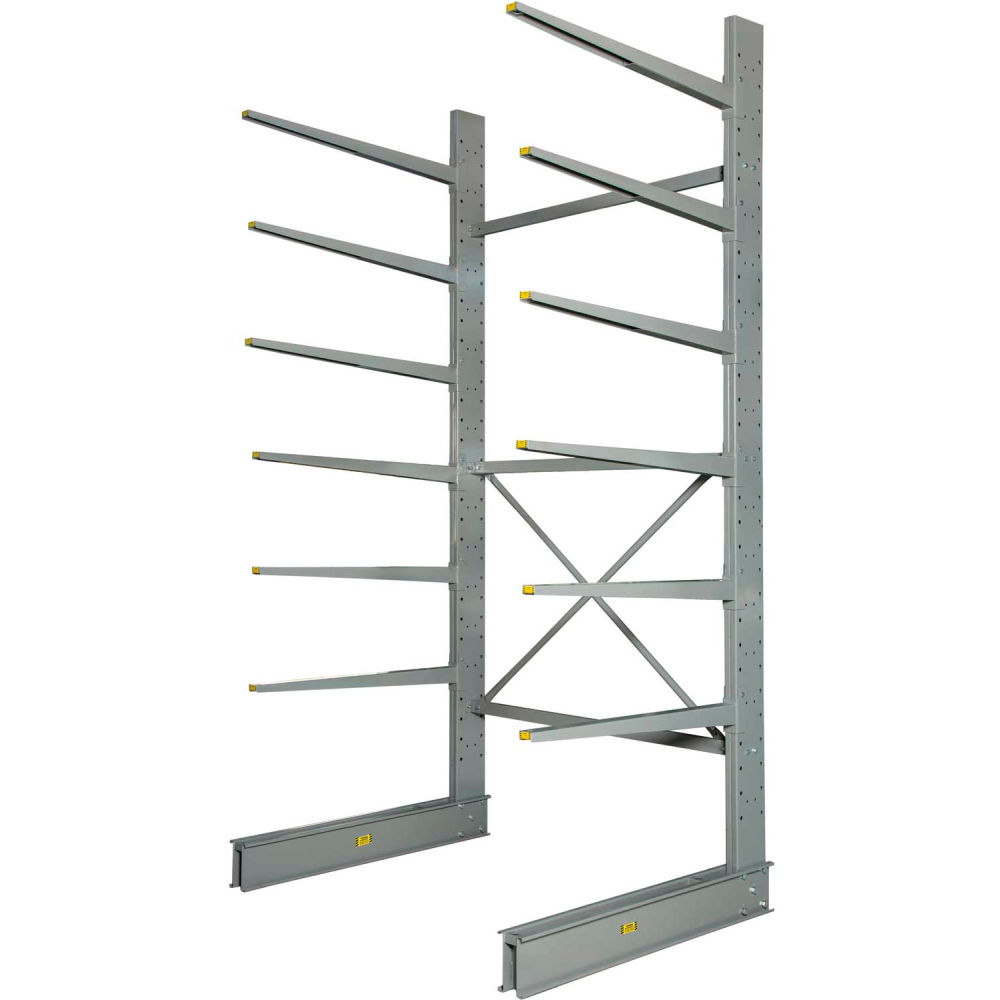 Global Industrial 320825 Single Sided Heavy Duty Cantilever Rack Starter - 72 x 58 x 144 in.