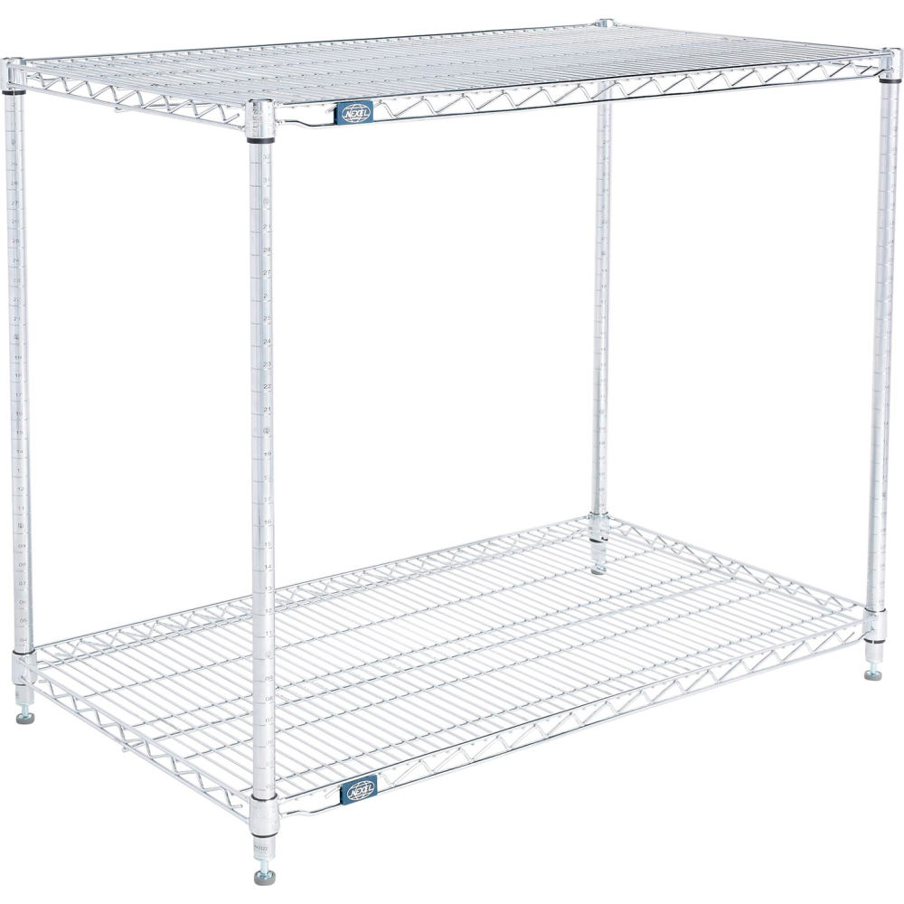 Global Industrial 21423ESD2 Nexel 2 Shelf Chrome ESD Wire Shelving Unit Starter - 42 x 21 x 34 in.
