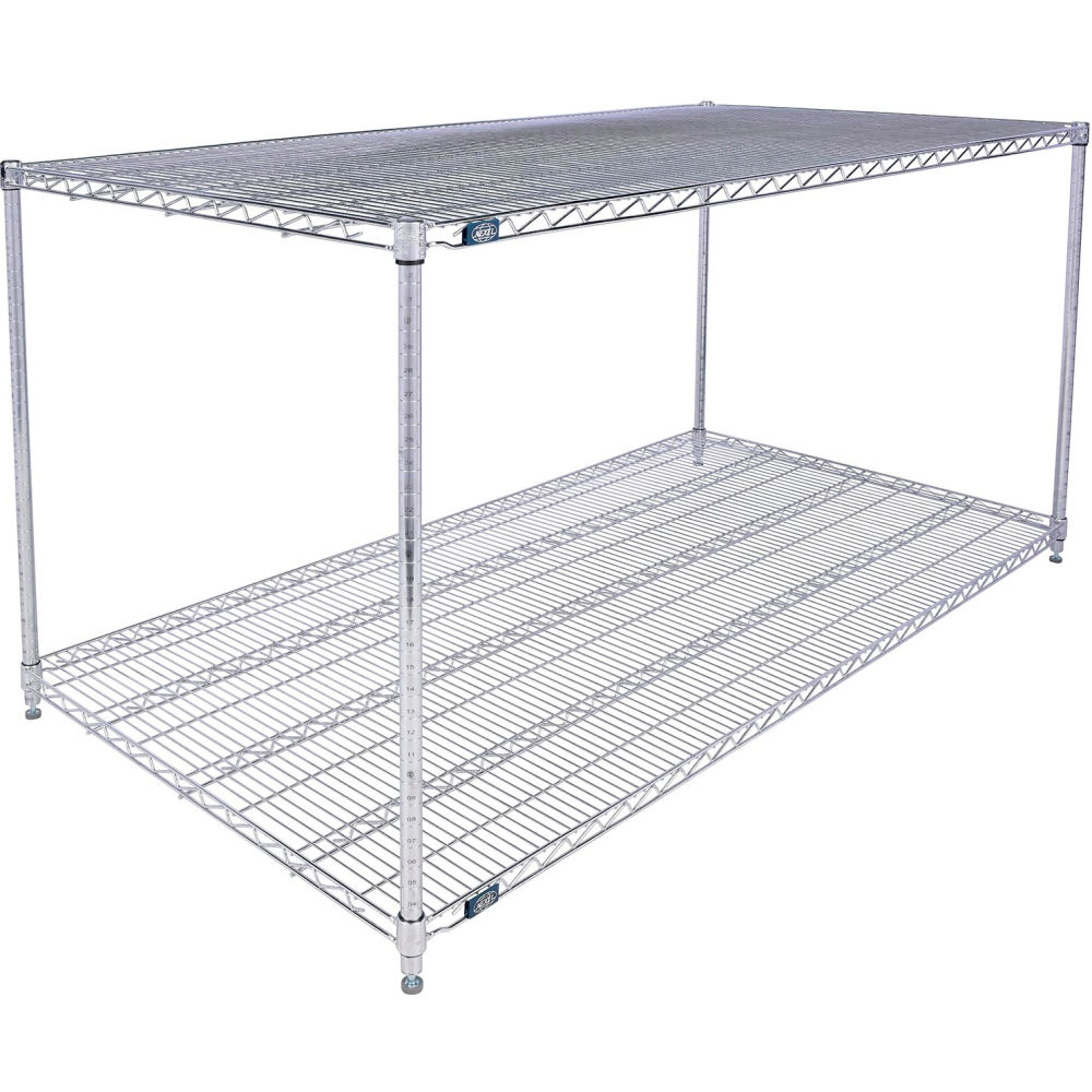 Global Industrial 30723ESD2 Nexel 2 Shelf Chrome ESD Wire Shelving Unit Starter - 72 x 30 x 34 in.