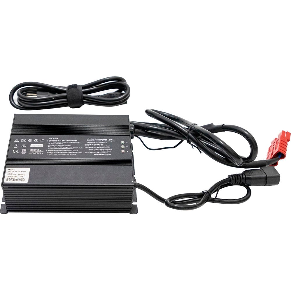 Global Industrial RP6414C Replacement Battery Charger for Cat C26R 26 in. Auto Ride-On Floor Scrubber 641811 - 24V 15Ah