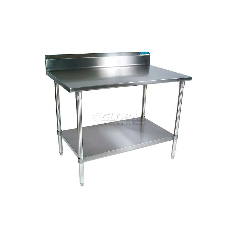 Picture of Bk Resources B899535 430 Stainless Steel Table Workbench - 60 x 30 in. Undershelf 5 in. Backsplash 18 Gauge