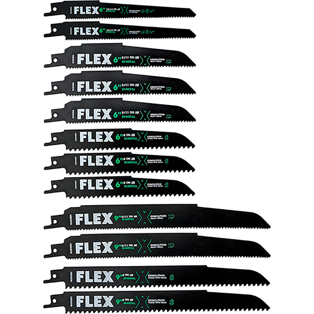 Chervon North America B3131304 Flex Reciprocating Saw Blade with Storage Plastic Case, Black - 12 Piece