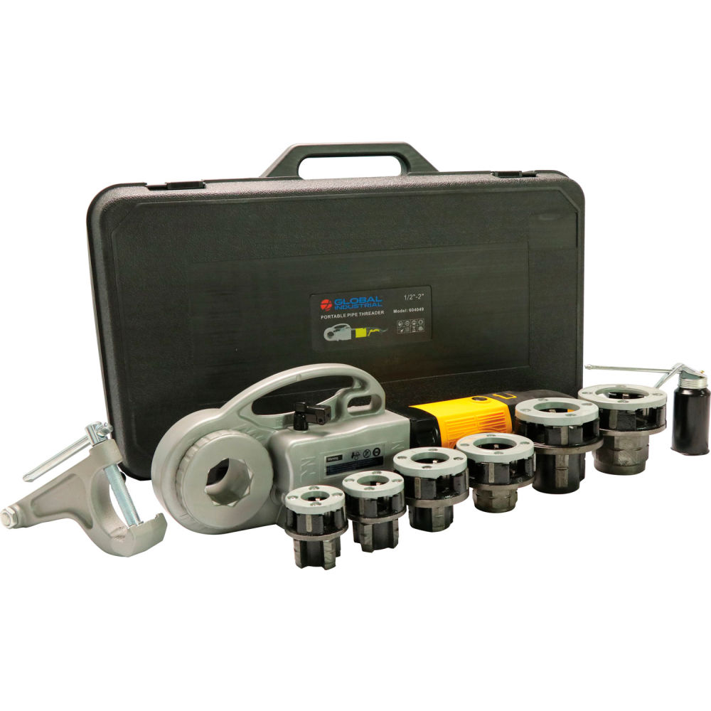 Global Industrial 604049 Portable Pipe Threading Machine - 0.5-2 in. Capacity