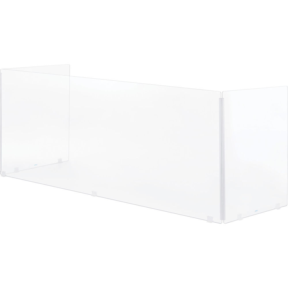 Global Industrial 695946 58 x 20 x 24 in. Tri-Fold Acrylic Desk Shield, Clear