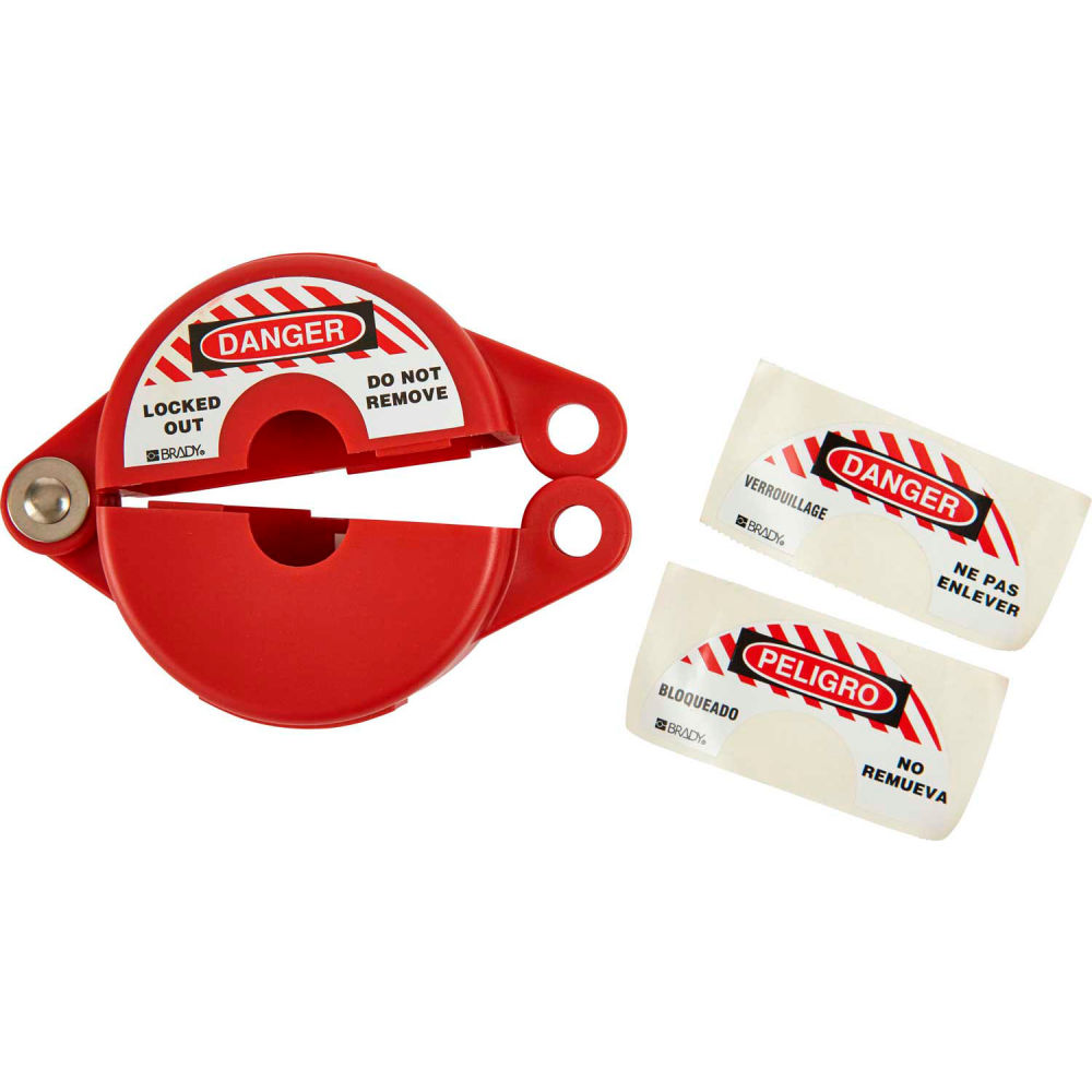 B2249800 65560 Gate Valve Lockout 1.5 to 2.5 in. with Danger Label Polypropylene