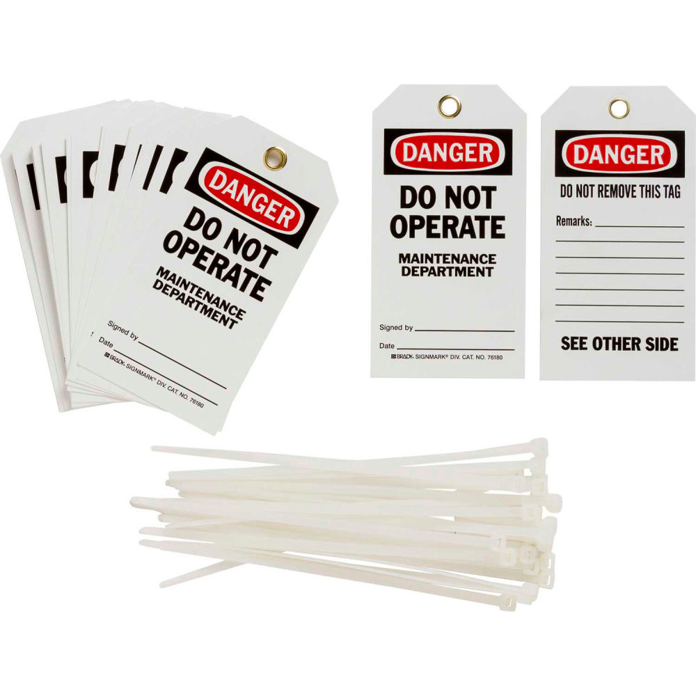 B2249642 3 x 5.75 in. Polyester 2-Sided Danger Do Not Operate Tag, Multi Color - Pack of 25