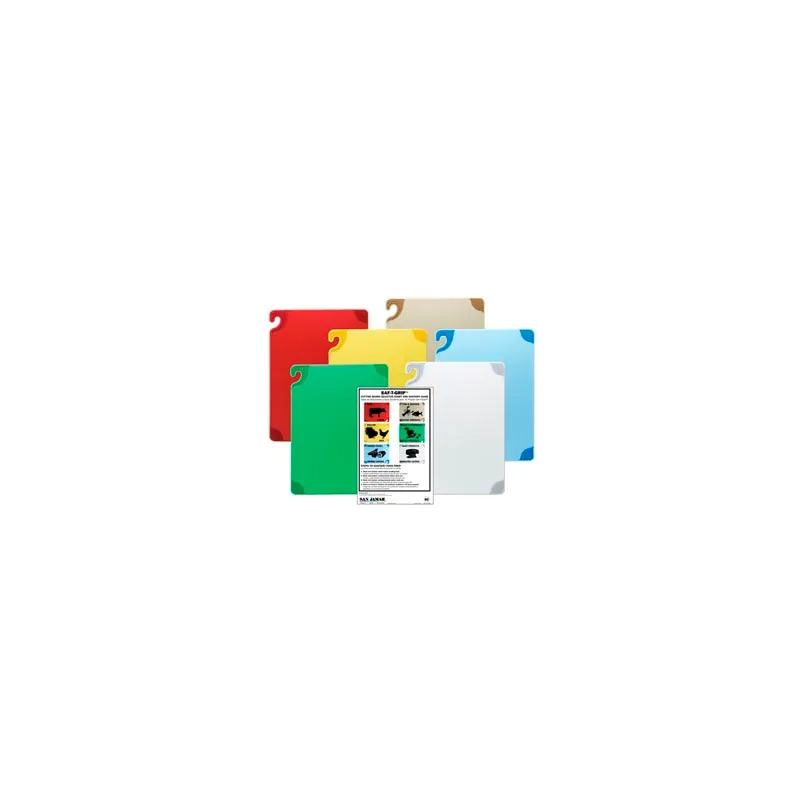 Picture of Carlisle Sanitary Maintenance B378718 12 x 18 x 0.5 in. Saf-T-Grip Cutting Boards&#44; Red - Pack of 6