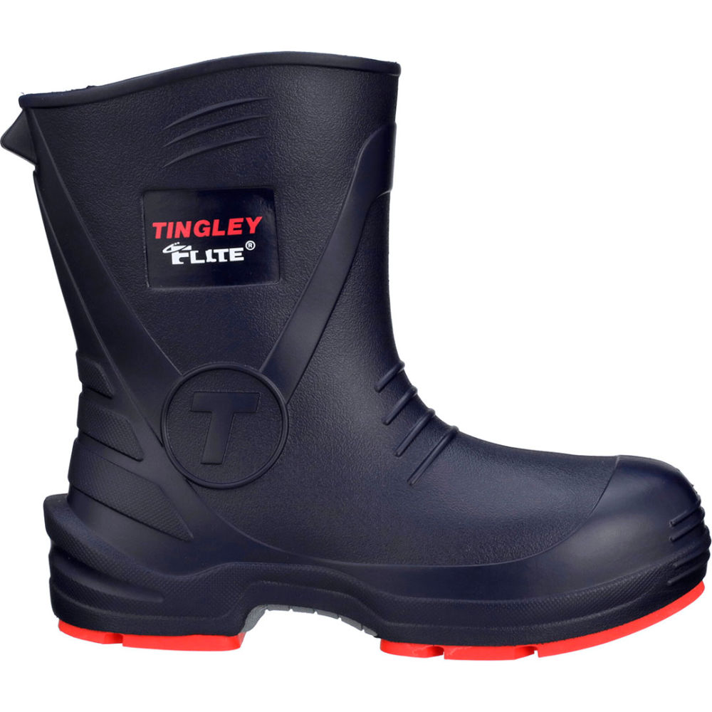 Picture of Tingley Rubber B3149155 Flite Mid-Calf Knee Boots - Chevron-Plus Outsole Composite Safety Toe 10 in.&#44; Blue & Red - Size 5