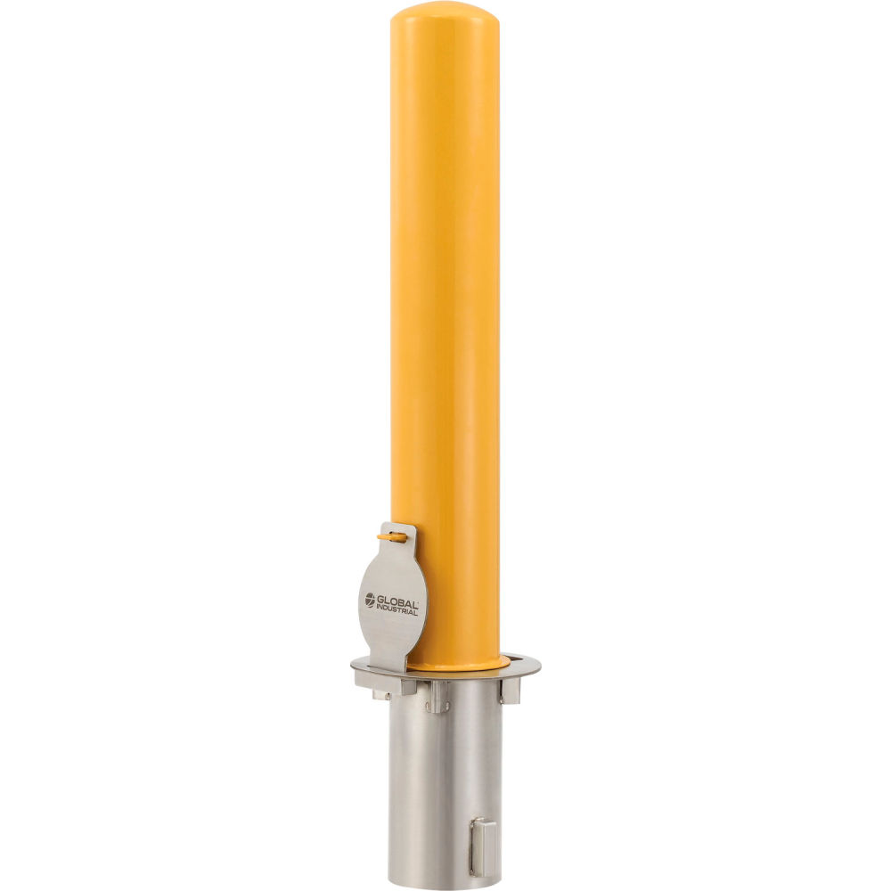 Global Industrial 670517 Removable Bollard with Flush Mount Sleeve - 4 x 36 in.