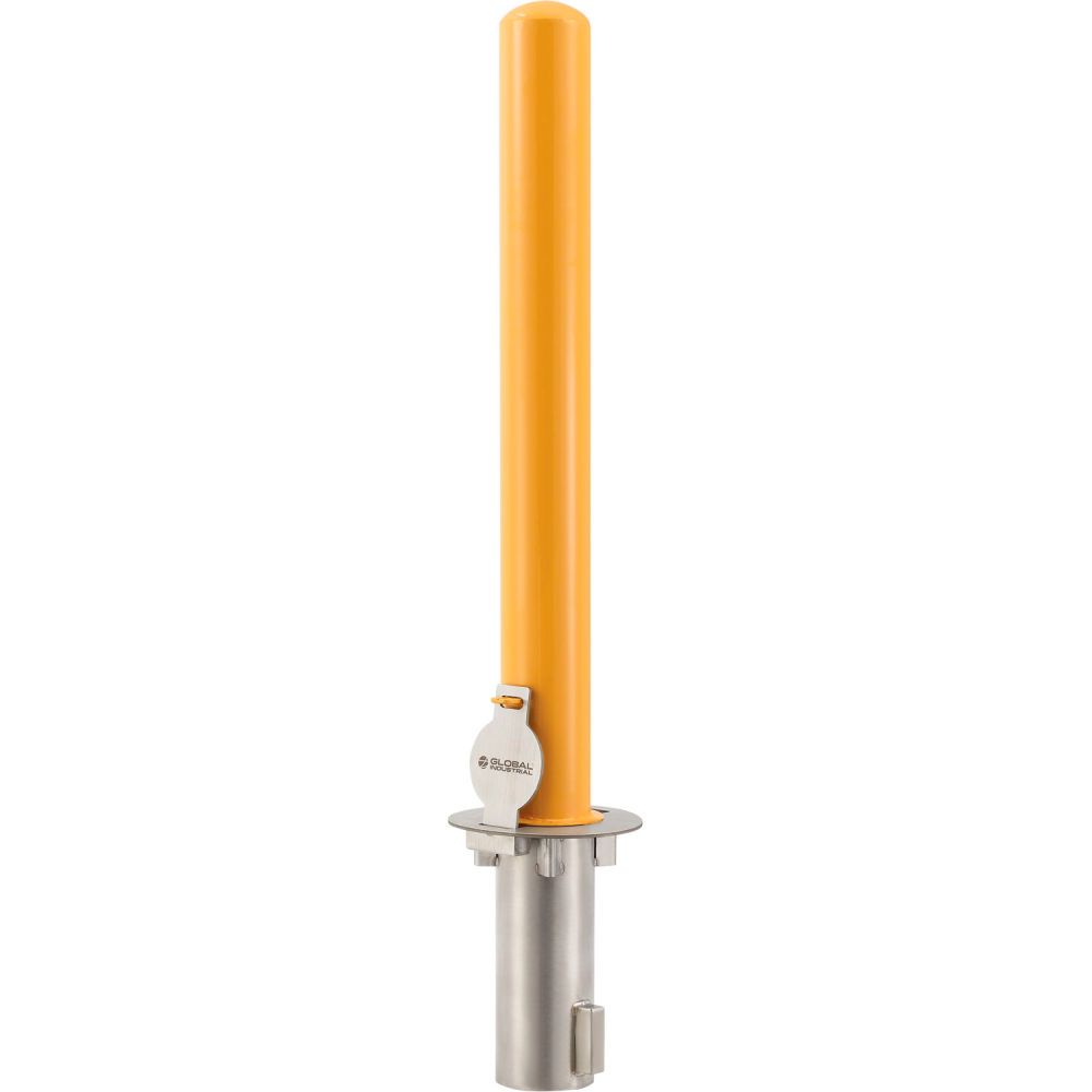 Global Industrial 670518 Removable Bollard with Flush Mount Sleeve - 6 x 36 in.