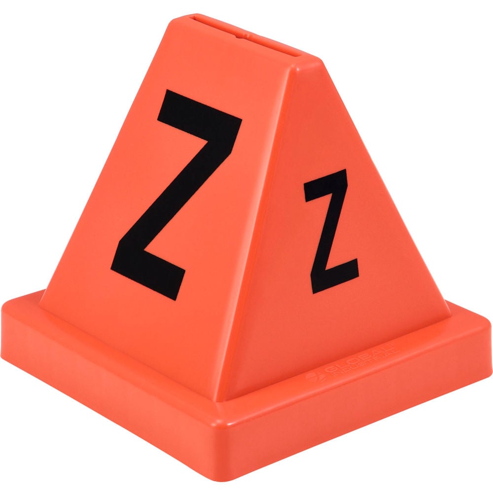 Lettered Cones, A-Z, 4-1/2L x 4-1/2W x 4-3/8H, Red